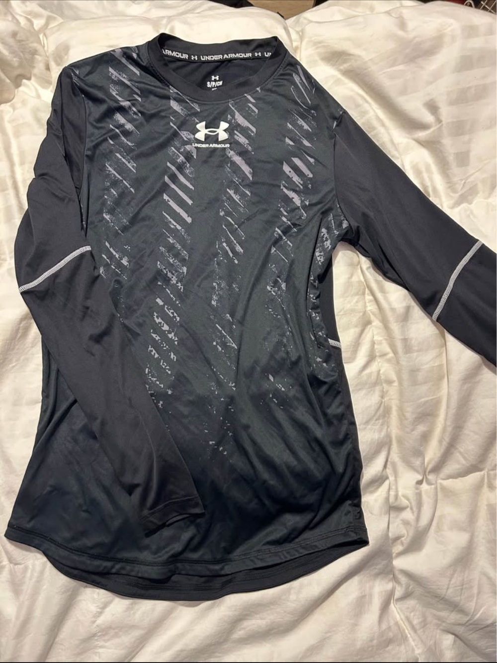 Under Armour Black Long-Sleeve Performance Tee with Reflective Logo